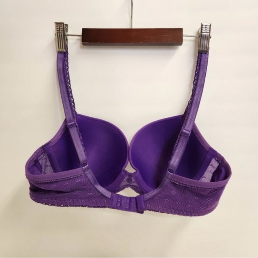 Freya Deco-Honey AA1254 Underwire Moulded Plunge Bra Iris Purple 32D Lingerie - Picture 4 of 8